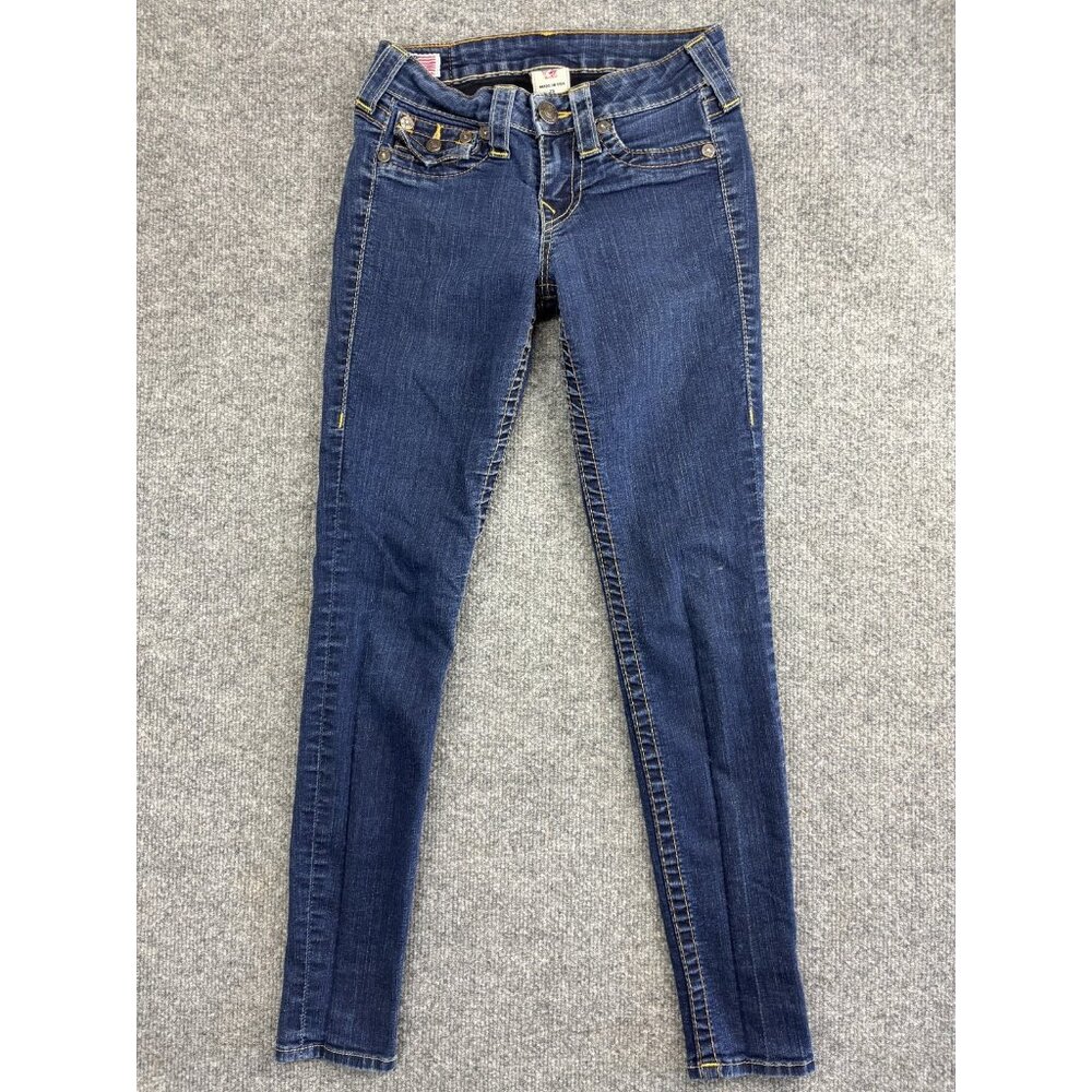 True Religion Jeans Womens 25 Blue Serena Skinny Made USA Stretch Denim Designer